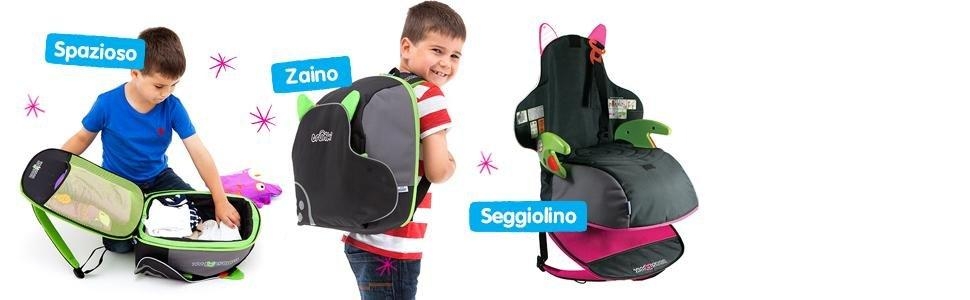 Trunki BoostAPack Green- Zainetto convertibile in seggiolino per auto |  Elebebe.com