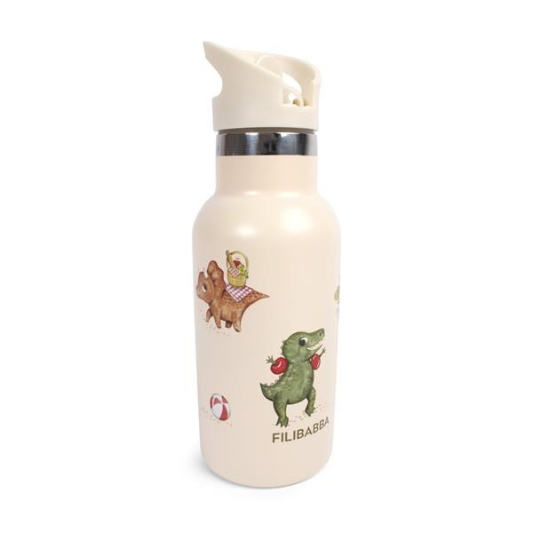 Borraccia Termica FILIBABBA in Acciaio Inox DINO doppio cappuccio e cannuccia 350 ml