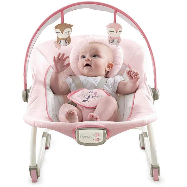 Sdraietta PINK ROCKER fino ai 18 kg reclinabile con Vibrazioni e Melodie