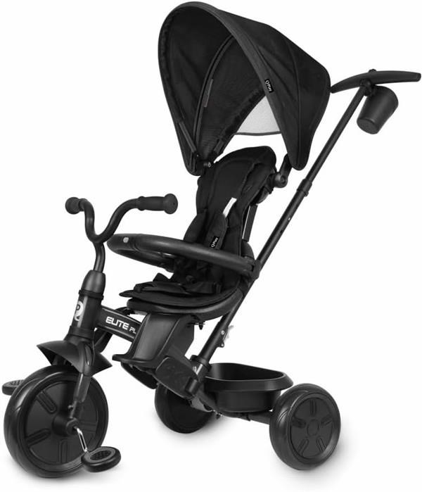 Triciclo Evolutivo QPLAY Elite Platinum 6 in 1 con sedile girevole a 360°, per bambini da 10 a 36 mesi, Maniglione direzionale, Capottina XL, Poggiapiedi e cestino BLACK Triciclo Evolutivo QPLAY Elite Platinum 6 in 1 con sedile girevole a 360°, per bambini da 10 a 36 mesi, Maniglione direzionale, Capottina XL, Poggiapiedi e cestino BLACK