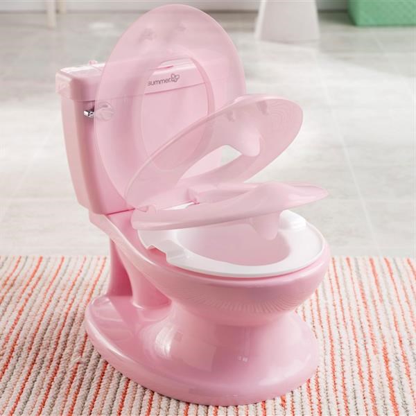MY SIZE POTTY - Vasino Sonoro WC BIMBO Summer Infant con sciacquone, tavoletta ribaltabile e portasalviette ROSA